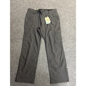 NWT Prana Mens 33X30 Dark Iron Stretch Zion II Vented Roll Tab Hiking Belt Pants